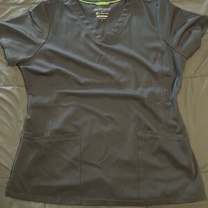 Women's HH WORKS by Healing Hands V-Neck Scrub Top in Charcoal
